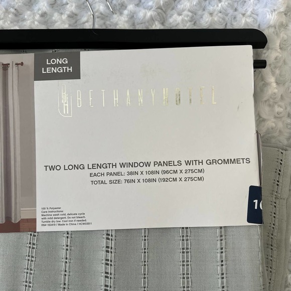 BETHANY HOTEL GROMET CURTAINS SET 108" LONG LIGHT FILTERING - Picture 7 of 7